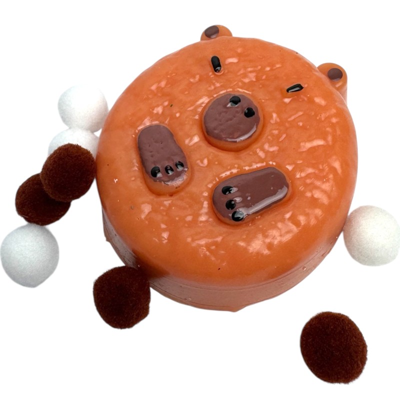 Gniotek Kapibara Taba Squishy z Pomponikami