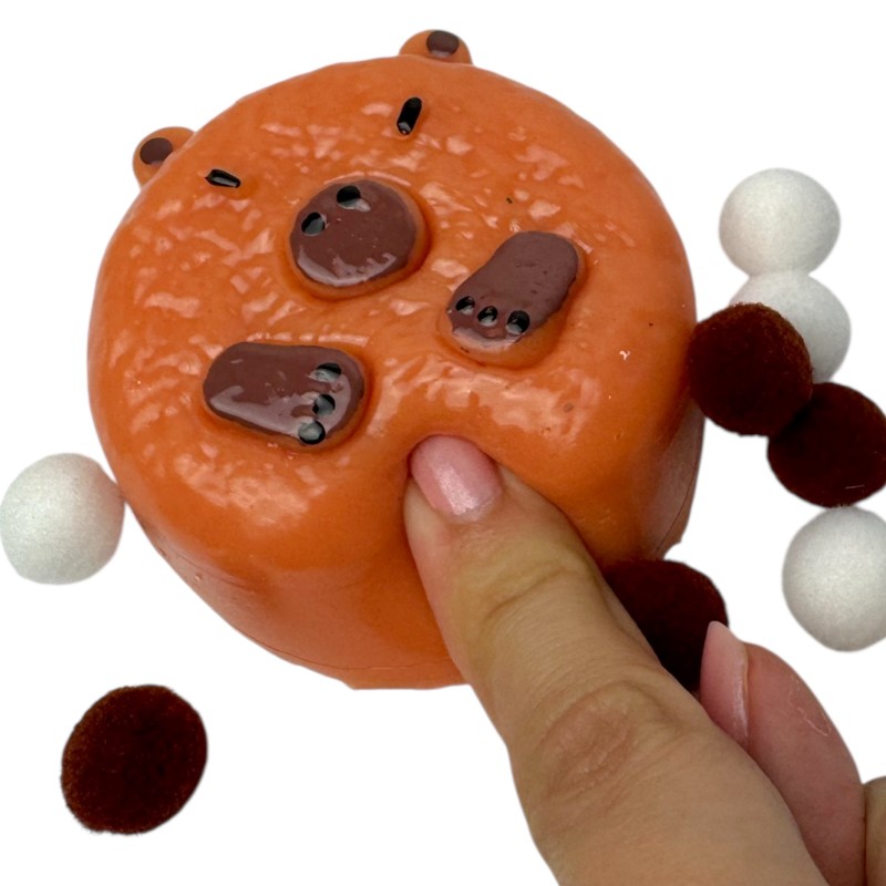 Gniotek Kapibara Taba Squishy z Pomponikami