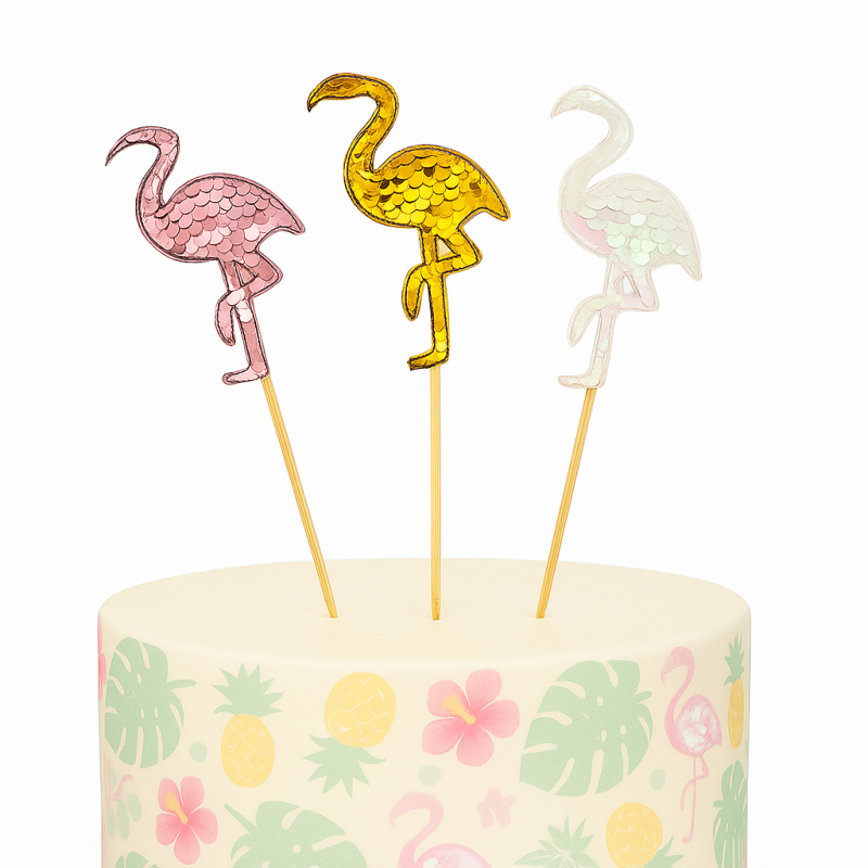Topper Flaming Pikery Dekoracja Tortu Aloha 3 sztuki