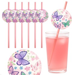 Papierowe słomki z motylami...