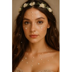 Perłowe Naklejki Serduszka FaceGem Boho