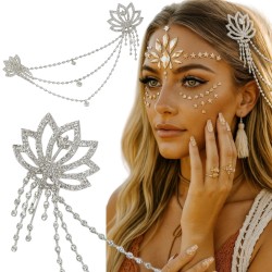 Cyrkonie ozdobne łańcuszki diamenciki do włosów kryształki Boho