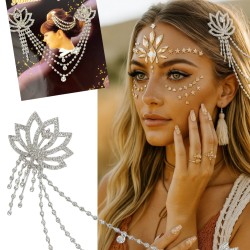 Cyrkonie ozdobne łańcuszki diamenciki do włosów kryształki Boho