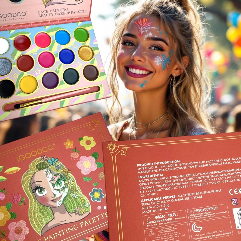 Paletka Farb do Twarzy i Ciała Body Art 15 Kolorów