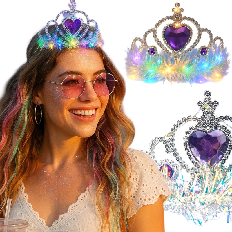 Korona Diadem Tiara LED na Festiwale i Eventy