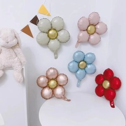Balon foliowy stokrotka kwiatki beżowe 3 sztuki