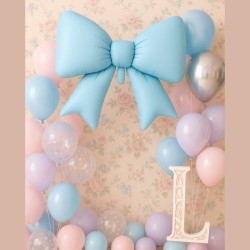 Balon foliowy kokarda Satynowa niebieska 98x75cm