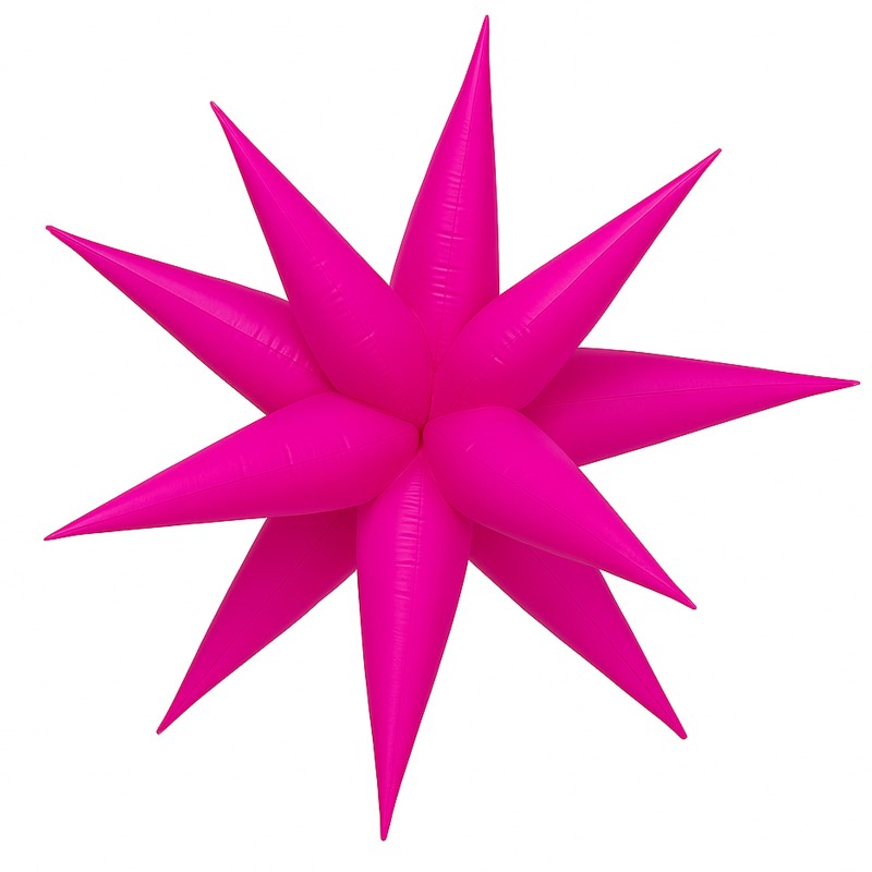 Balon gwiazda 19cali Neon Fluo Różowa