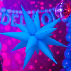 Balon gwiazda 19cali Neon Fluo Niebieska