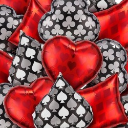 Balony Kasyno Casino Figury Karciane Poker 55x66 cm 4 sztuki