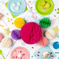 Honeycomb bibułowy fioletowy 20 cm dekoracja