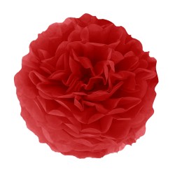 Pompon bibułowy czerwony 25 cm