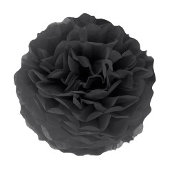 Pompon bibułowy czarny 25 cm dekoracyjny