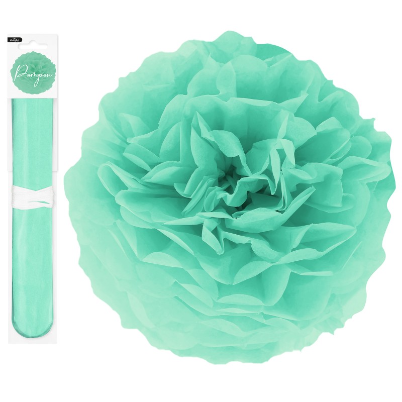 Pompon Bibułowy Turkusowy 25 cm