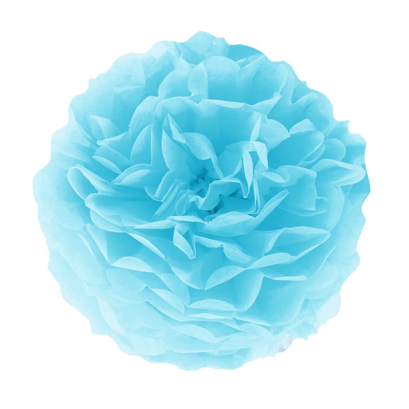 Pompon Bibułowy Błękitny Dekoracyjny 25 cm
