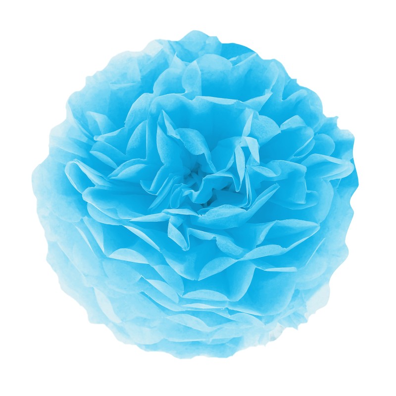 Pompon bibułowy niebieski 25 cm dekoracyjny