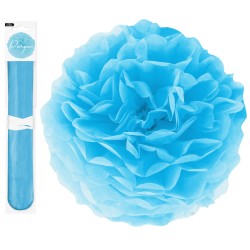 Pompon bibułowy niebieski 25 cm dekoracyjny