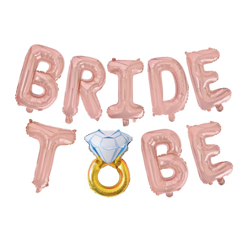 Balon foliowy napis Bride to Be z pierścionkiem