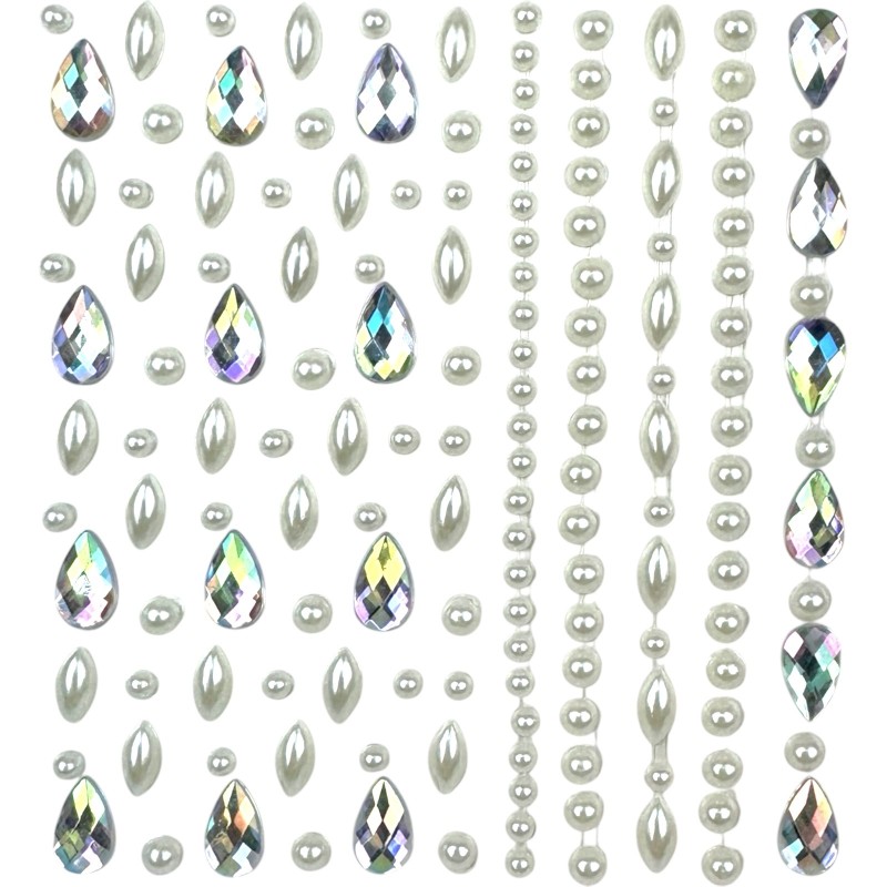 Kryształki Perełki Naklejki 3D Diamenciki FaceGem