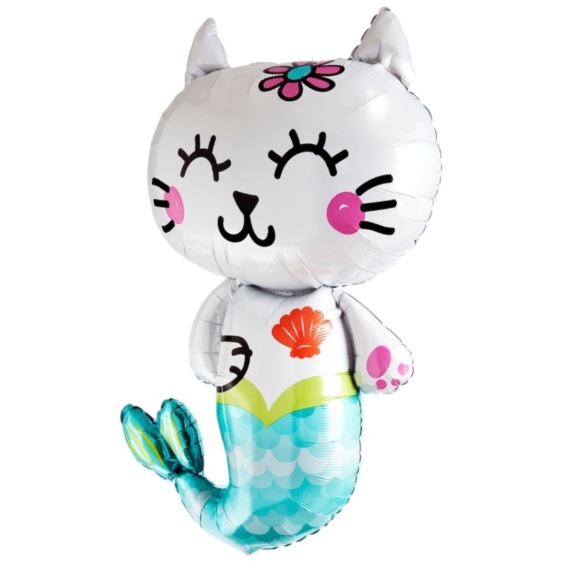 Balon foliowy Kot Syrenka 86x49cm