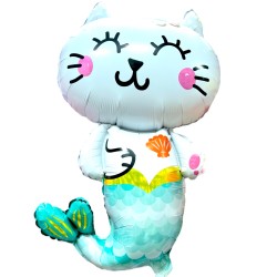 Balon foliowy Kot Syrenka 86x49cm