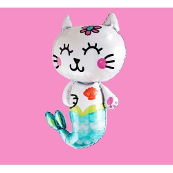 Balon foliowy Kot Syrenka 86x49cm