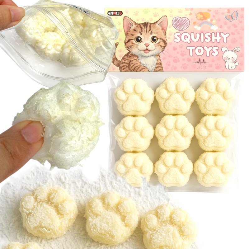 Gniotki Gniotek kocia łapka 9 szt. 90g z posypką kokosową