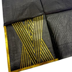 Serwetki czarne w złote paski 10 sztuk