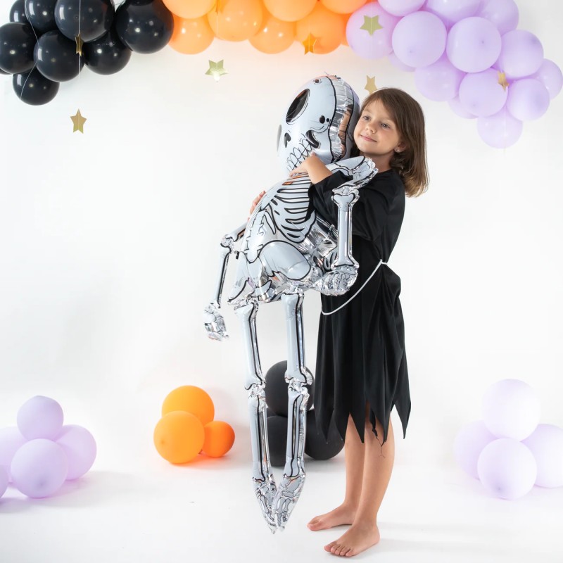 Duży Balon foliowy Kościotrup Dekoracja na Halloween 154x78 cm Szkielet