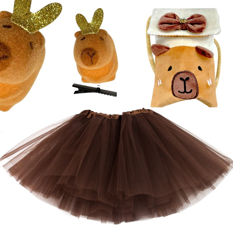 Zestaw TUTU Kapibara: Spódniczka, Torebka, Spinka