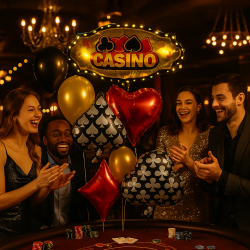 Balony Kasyno Casino Figury Karciane Poker 55x66 cm 4 sztuki
