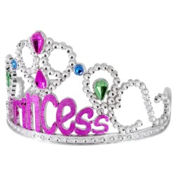 Korona Diadem Princess z Kamieniami Fuksja