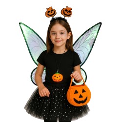 Zestaw Tutu Halloween Dynia Czarna Wróżka - Magiczny Medalion