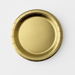Talerzyki papierowe 23 cm złote zestaw 20 sztuk