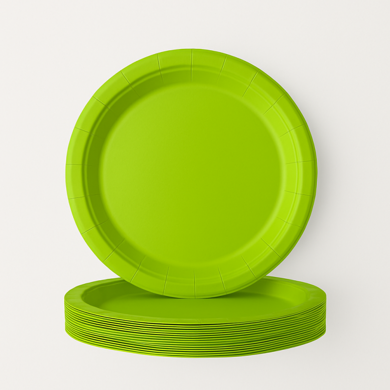 Talerzyki papierowe 23cm Zielone Zestaw 20 sztuk