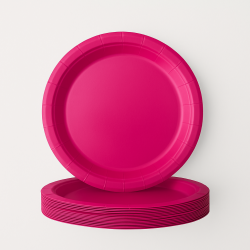 Talerzyki papierowe 23cm Różowe Zestaw 20 sztuk