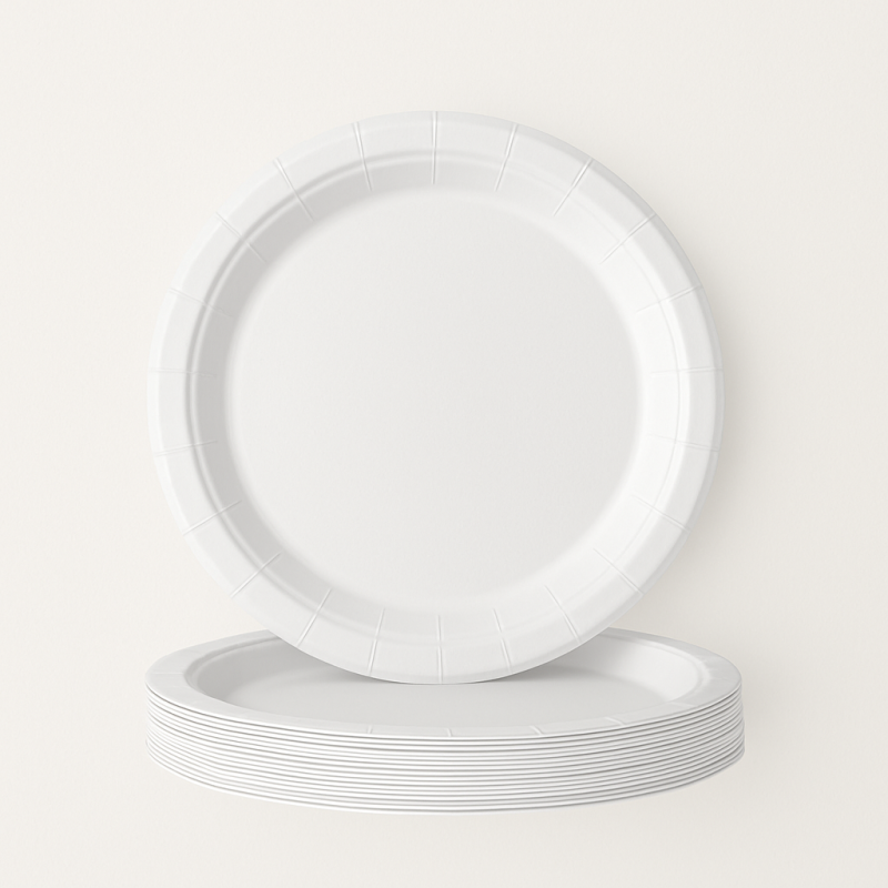 Talerzyki papierowe 23cm białe zestaw 20 sztuk