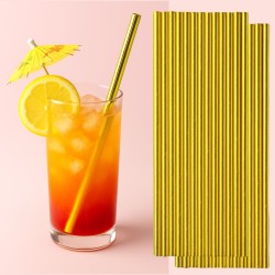 Słomki papierowe złote  20 szt.