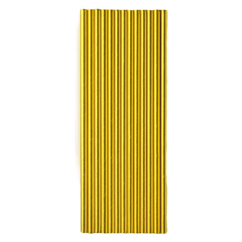 Słomki papierowe złote  20 szt.