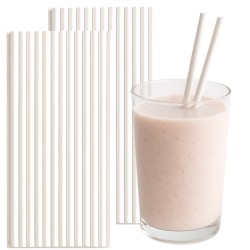 Słomki papierowe białe 20 szt.