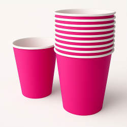 Kubeczki papierowe róż fuksja 10 sztuk 250 ml