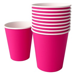 Kubeczki papierowe róż fuksja 10 sztuk 250 ml