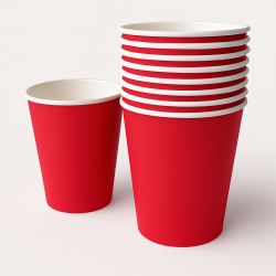 Kubeczki papierowe Czerwone 10 sztuk 250ml