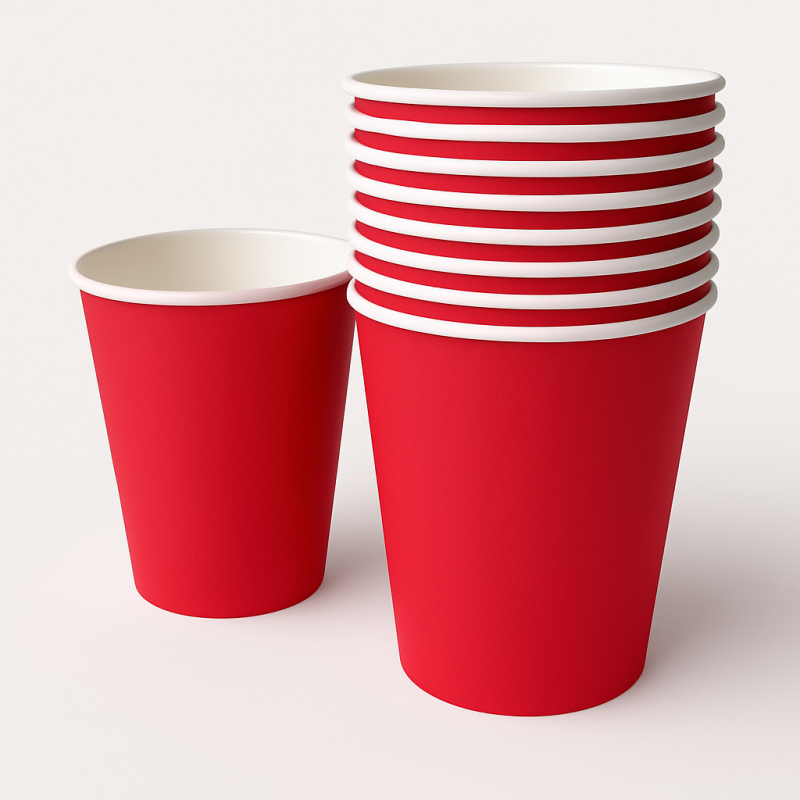Kubeczki papierowe Czerwone 10 sztuk 250ml