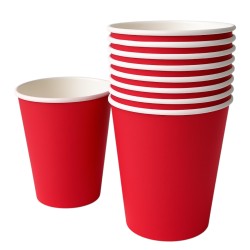 Kubeczki papierowe Czerwone 10 sztuk 250ml