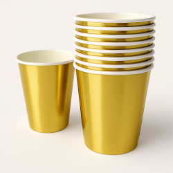 Kubeczki papierowe złote 10 szt. 250ml
