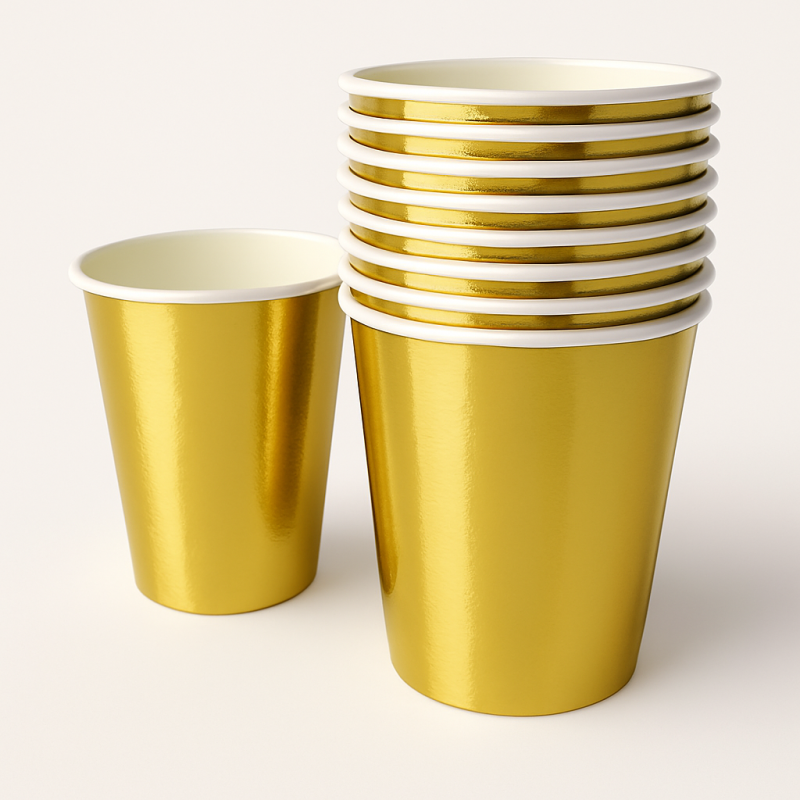 Kubeczki papierowe złote 10 szt. 250ml
