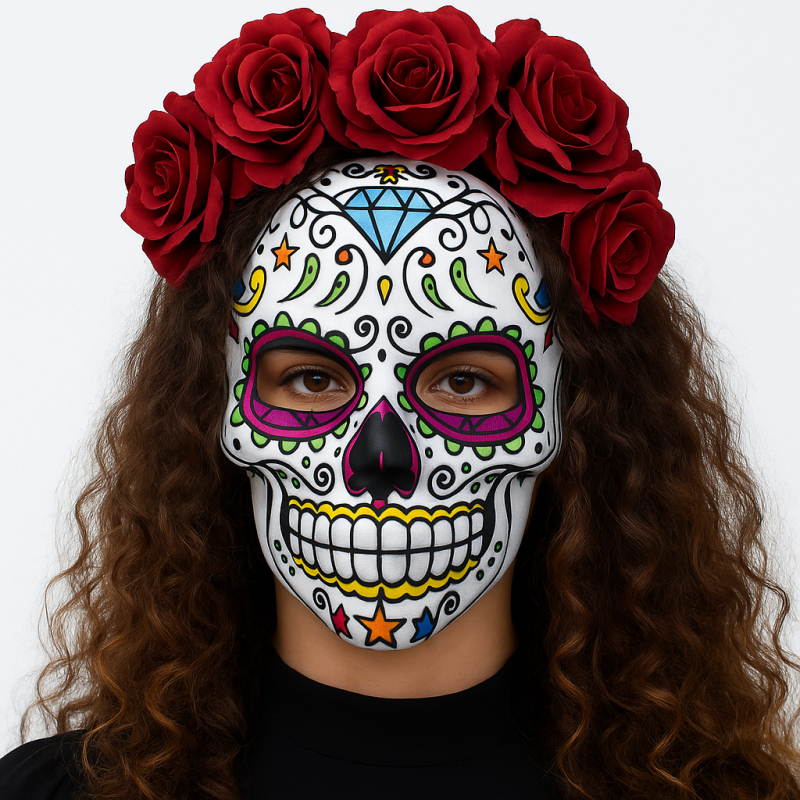 Maska La Catrina Diament Czaszka Karnawał Halloween