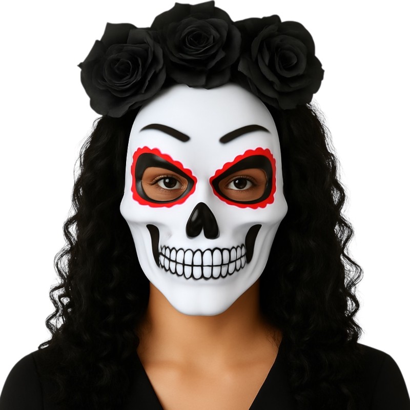 Maska Halloween La Catrina Czaszka