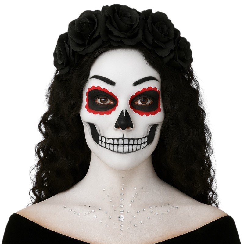 Maska Halloween La Catrina Czaszka
